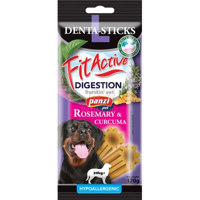 Fit Active FitActive Hypoallergenic Denta-Sticks Digestion за кучета - розмарин и куркума L - 170 г