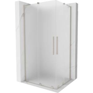 Mexen Velar L Duo плъзгаща се душ кабина 100 x 90 см, матирано, четкан никел - 871-100-090-02-33-97 (871-100-090-02-33-97)