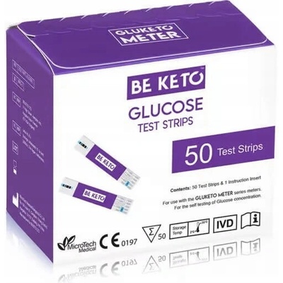 BeKeto GluKeto Testovacie prúžky na glukomer glukóza 50 ks
