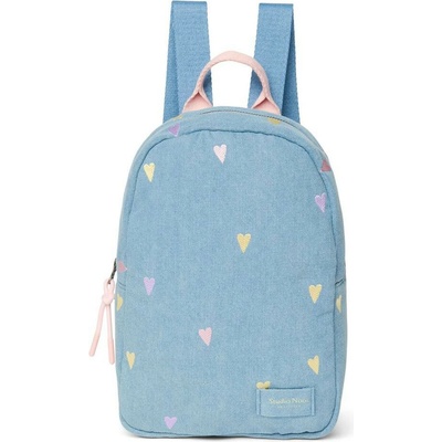 Studio Noos Denim Mini Backpack batôžtek Hearts Light Blue Hearts