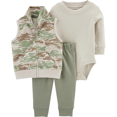 Carter’s Set 3dielny vesta tepláky body dl. rukáv Green Camo chlapec