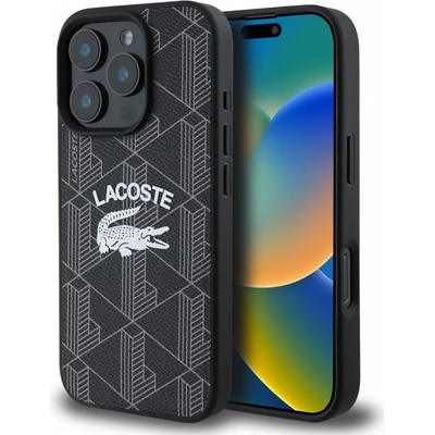 Lacoste Blend Monogram MagSafe Zadní Kryt pro iPhone 16 Pro Black