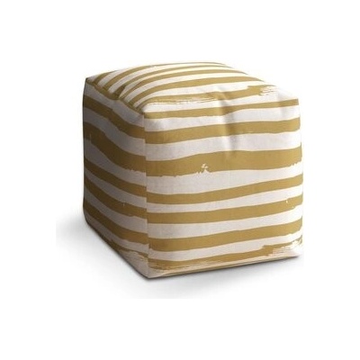 Sablio Taburet Cube Zlaté pruhy: 40x40x40 cm