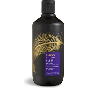 I Love Cosmetics Wellness Sleep Етерични масла Подхранване и овлажняване Лайка и лавандула Накисване за баня 500 ml