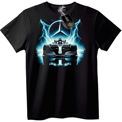 NOONEBRAND Тениска Mercedes F1 Мълния - 6XL, Black