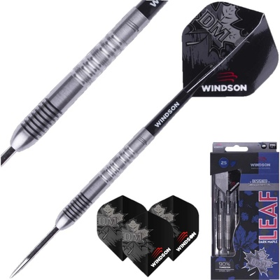 Set šipek s kovovými hroty Windson DARK MAPLE LEAF 25 G Mix,Černá,Stříbrná