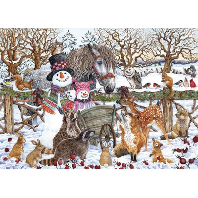 Alipson Puzzle - Puzzle Two Snowmen Winter Scene - 500 piese