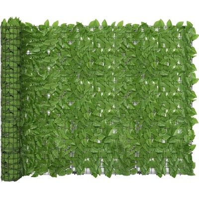 vidaXL Balkónová zástěna se zelenými listy 500 x 150 cm