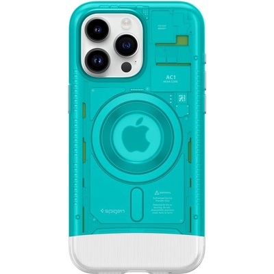 Spigen Classic C1 MagSafe Case - хибриден удароустойчив кейс с висока степен на защита с MagSafe за iPhone 15 Pro Max (син)