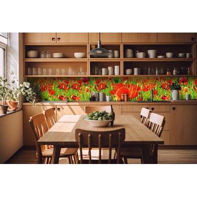 DIMEX ART Фототапет за кухня - червени макове 420 x 60 см