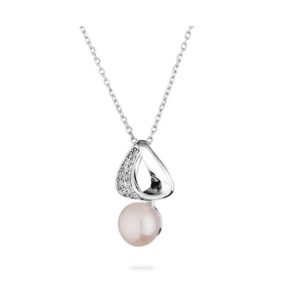Swan Дамско сребърно колие с кръгла перла и цирконий ca624nw