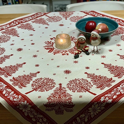 gobelínový obrus a šál ĽUDOVÉ VIANOCE červená 38x100 cm