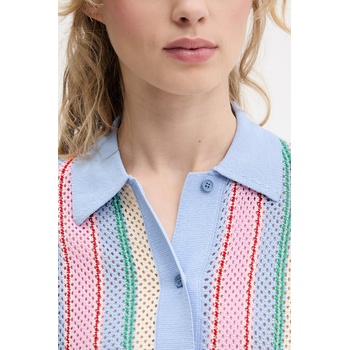 Stine Goya Риза Stine Goya дамска в синьо със стандартна кройка с класическа яка SG-PF25-K038-2100 (SG.PF25.K038.2100)