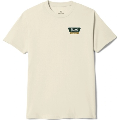 Brixton tričko Linwood S/S Std Cream/Dark Green/Metal Bronze