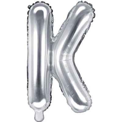 PartyDeco Foliové písmeno K stříbrné 35 cm