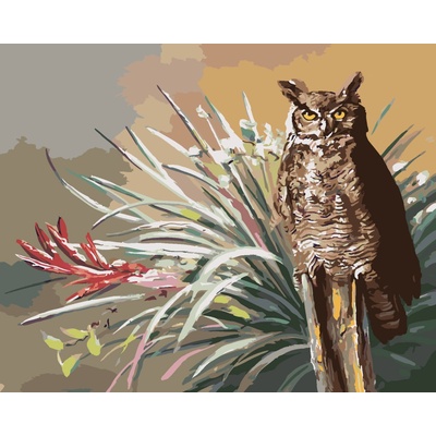 ZUTY Malování podle čísel SOVA A LISTY D RUSTY RUST Rozměr 80 x 100 cm Rámování bez rámu a bez vypnutí plátna