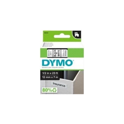 Páska do štítkovače DYMO 45013 (S0720530), 12 mm, D1, 7 m, černá/bílá