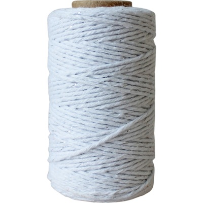 Bella Rose Bavlněný provázek 50 m – White / Silver, bílá barva, textil – Hledejceny.cz