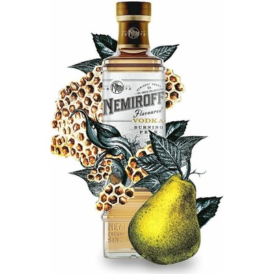 Nemiroff The Inked Collection Burning Pear hrušková vodka 40% 1 l (holá láhev)