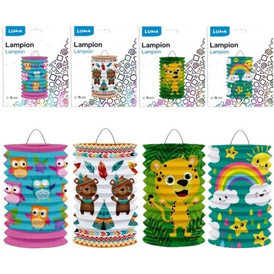 LUMA D612043 papierový lampión - valec, priemer 15cm, rôzne detské motívy
