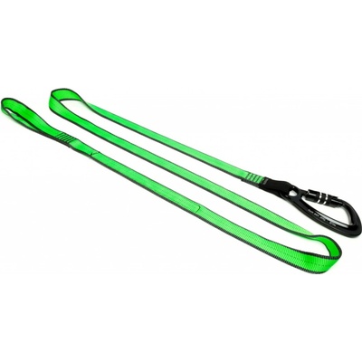 Závěsný popruh NLG Lanyard s jednou karabinou a nosností 38 kg – nylon, zeleno-černá