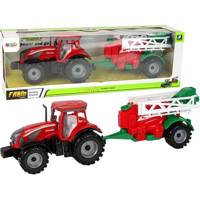 Mamido Červený poľnohospodársky traktor s postrekovačom