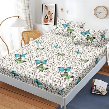 EmonaMall Долен чаршаф с ластик и две калъфки (за матрак 140x200) EmonaMall, 3 части - Модел S17285 (S17285-1500g1)