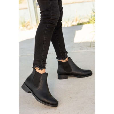 Moda Trend Дамски боти със странични ластици - Черни #361431 (361431_Черно)