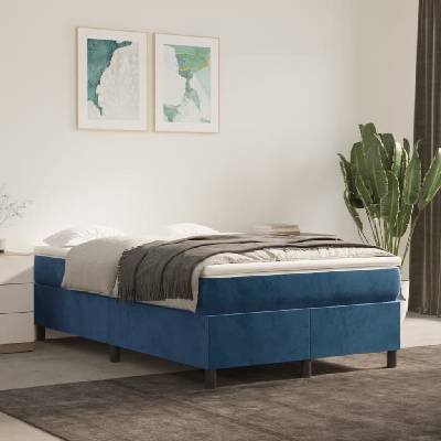 Petrashop 3144673 boxspring postel s matrací tmavě modrá samet