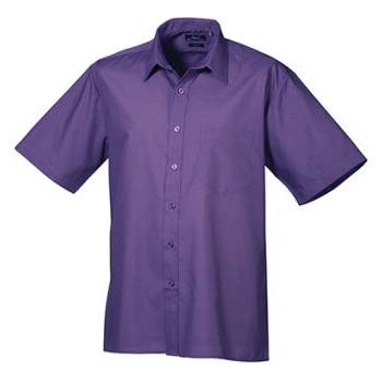 Premier Workwear pánská košile s krátkým rukávem PR202 purple