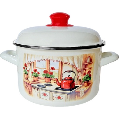 MAKRO Hrniec smalt 14cm 1,5l s pokrievkou Rustika