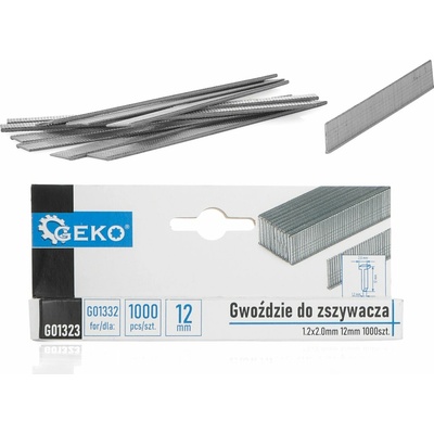 Hrebíky do sešívačky Geko 1,2 x 2,0 mm, dĺžka 12 mm, 1000 ks (balenie po 200 ks)