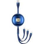 USAMS U69 кабел 3в1 1m, син (lightning/microUSB/USB-C) (Usa001134)