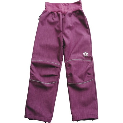 Letní softshellové kalhoty černo ostružinové