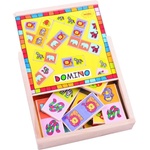 Bigjigs Детско дървено домино Bigjigs - Животните в Саваната (BJ529)