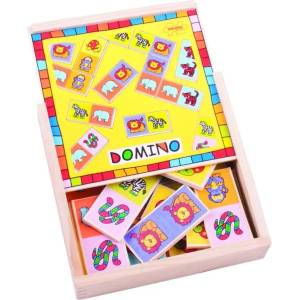 Bigjigs Детско дървено домино Bigjigs - Животните в Саваната (BJ529)