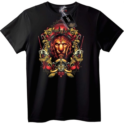 NOONEBRAND Тениска Кралски Лъвски Герб - 7XL, White