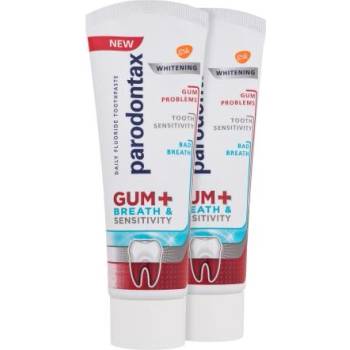 Parodontax Gum+ Breath & Sensitivity Whitening Duo избелваща паста за зъби против проблеми с венците, лош дъх и чувствителност на зъбите 2x75 ml