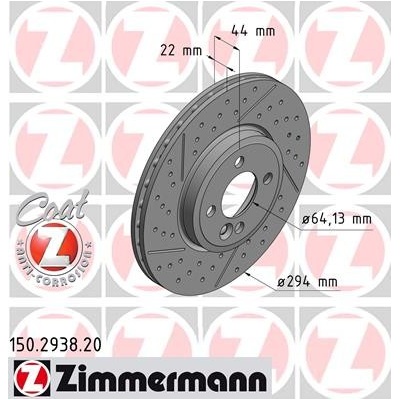 ZIMMERMANN Brzdový kotúč 150293820