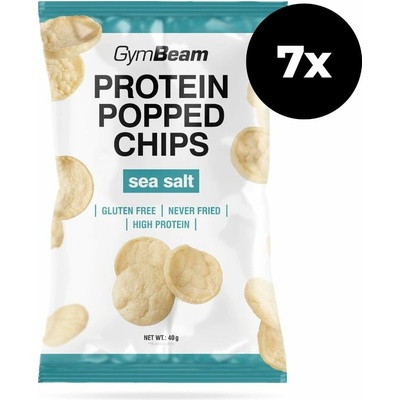 GymBeam Proteínové chipsy morská soľ 7 x 40 g