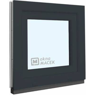 KNIPPING Plastové okno - 70 AD, 600x600 mm, OS, antracit Otevírání: levé (OSl), Sklo: čiré, Barva, imitace: antracit/bílá (jednostranně)