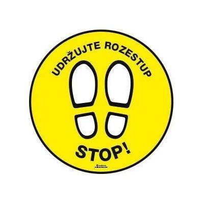 STOP! Udržujte rozestup, CZ, Samolepka, formát 400x400 mm, Samolepicí