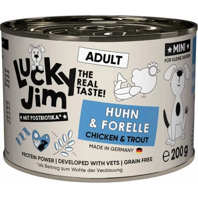 Lucky Jim Classic Mini Adult s kuřecím masem a pstruhem 200 g