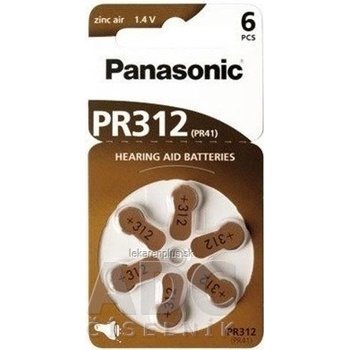 Panasonic baterie do naslouchadel 6ks PR312(PR41)