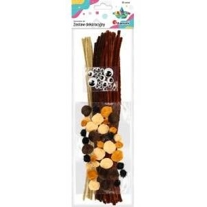 TITANUM Set of wires, pompons, brown eyelets 80pcs