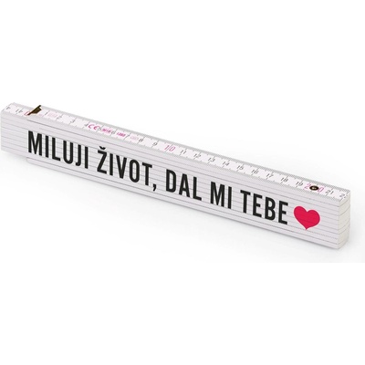Metrie Block 52 Skládací metr s potiskem Miluji život, dal mi tebe 2 m