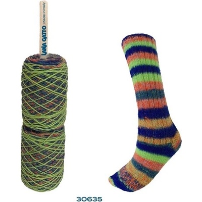 MERINO SOCKS Lana Gatto Farby MERINO SOCKS: 30635 zeleno-modrý mix