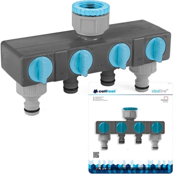 Cellfast Štvorcestný rozdelovač IDEAL 3/4" - 1"