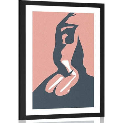 Plakát s paspartou jemnost ženského těla - 40x60 white