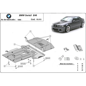 Scut Motor - Румъния Метална кора под двигател BMW 3 Ser (E46) от 2001 до 2005 (73592)